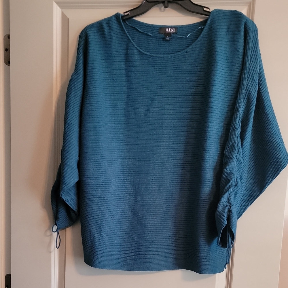 a.n.a Teal Ribbed Knit Sweater